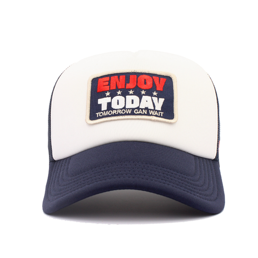 JOYLIFE ENJOY TODAY White Navy Cap with curved visor