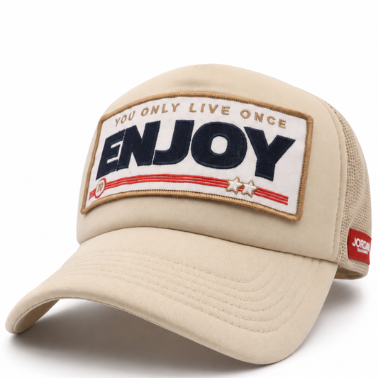 ENJOY Cream Navy Cap