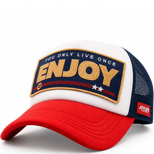 ENJOY White Navy Red Cap