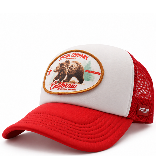 Grizzly White Red Cap