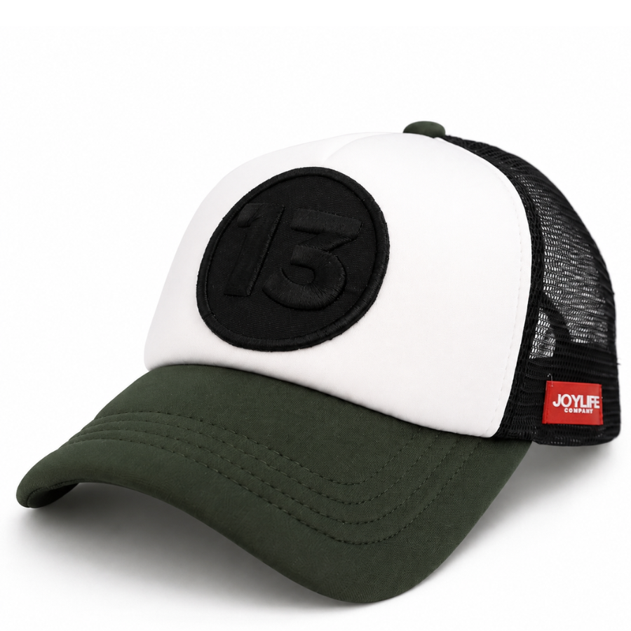 13 Black Green Cap