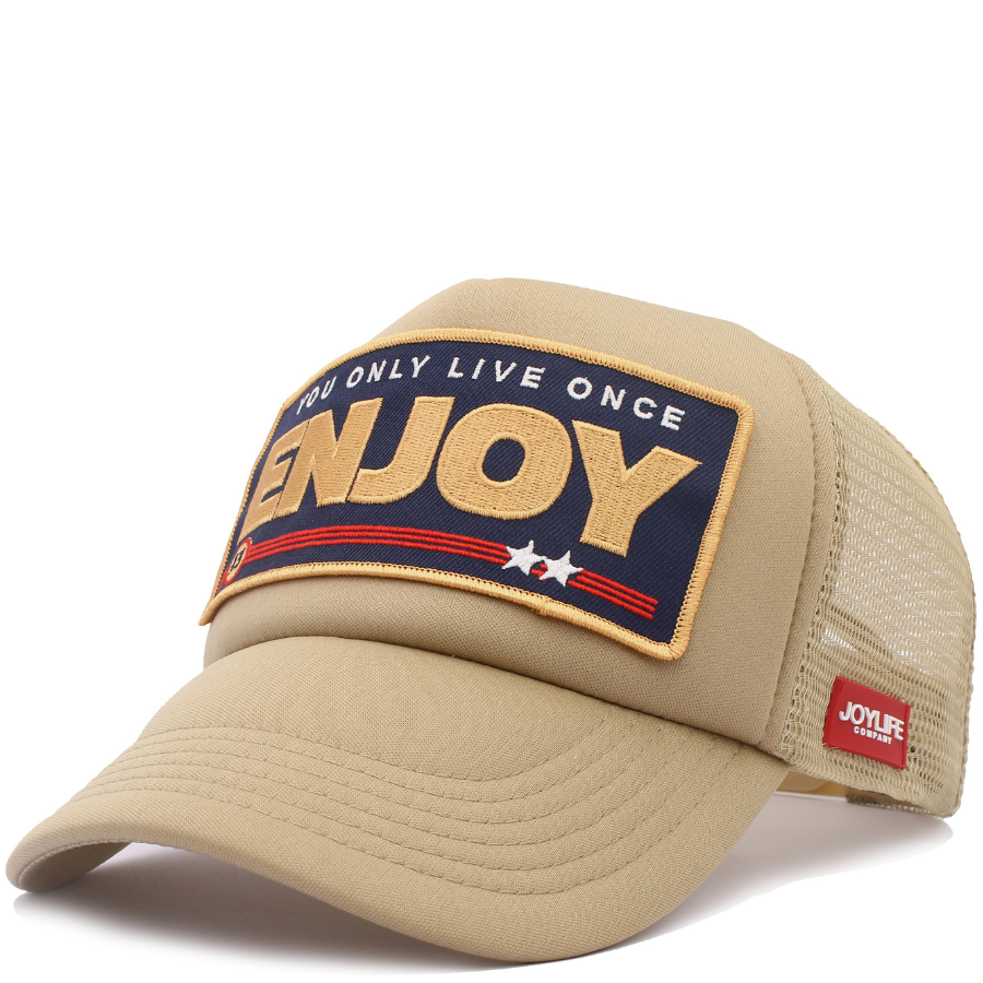 Beige JOYLIFE unisex cap with curved visor