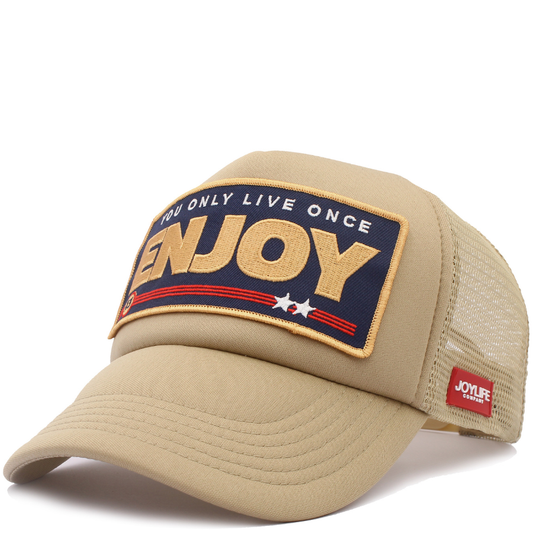Beige JOYLIFE unisex cap with curved visor