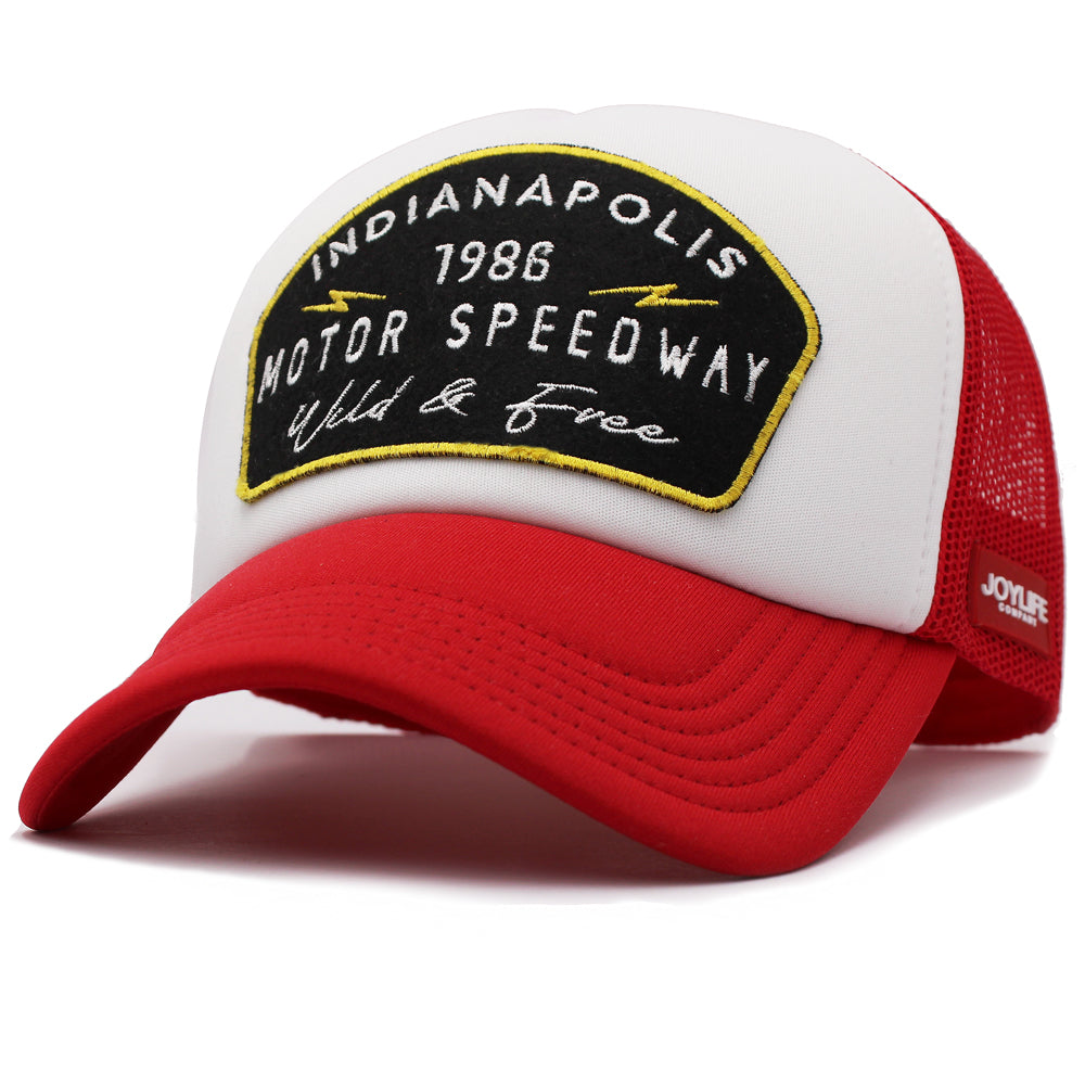 JOYLIFE Indianapolis White Red Cap with front embroidery