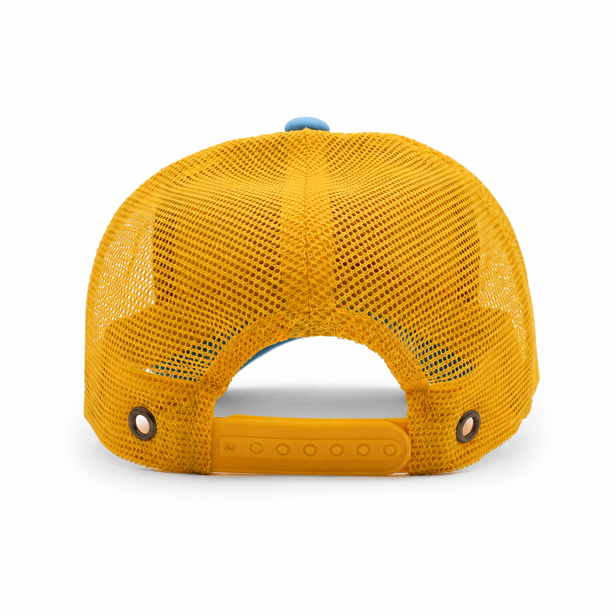 trucker cap with yellow mesh 