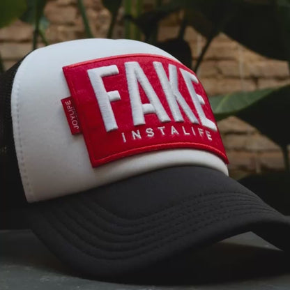 Fake White Black Cap