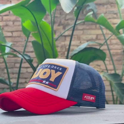 ENJOY White Navy Red Cap
